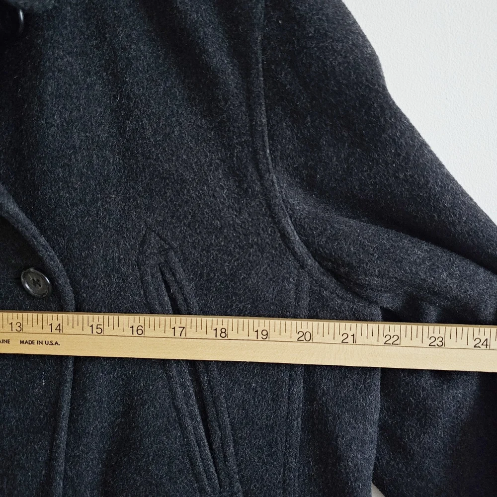 J.Crew Charcoal Wool Cashmere Peacoat Jacket Quilted Lining Womens Size M - Picture 15 of 15